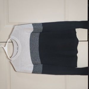 Black and white color block sweater